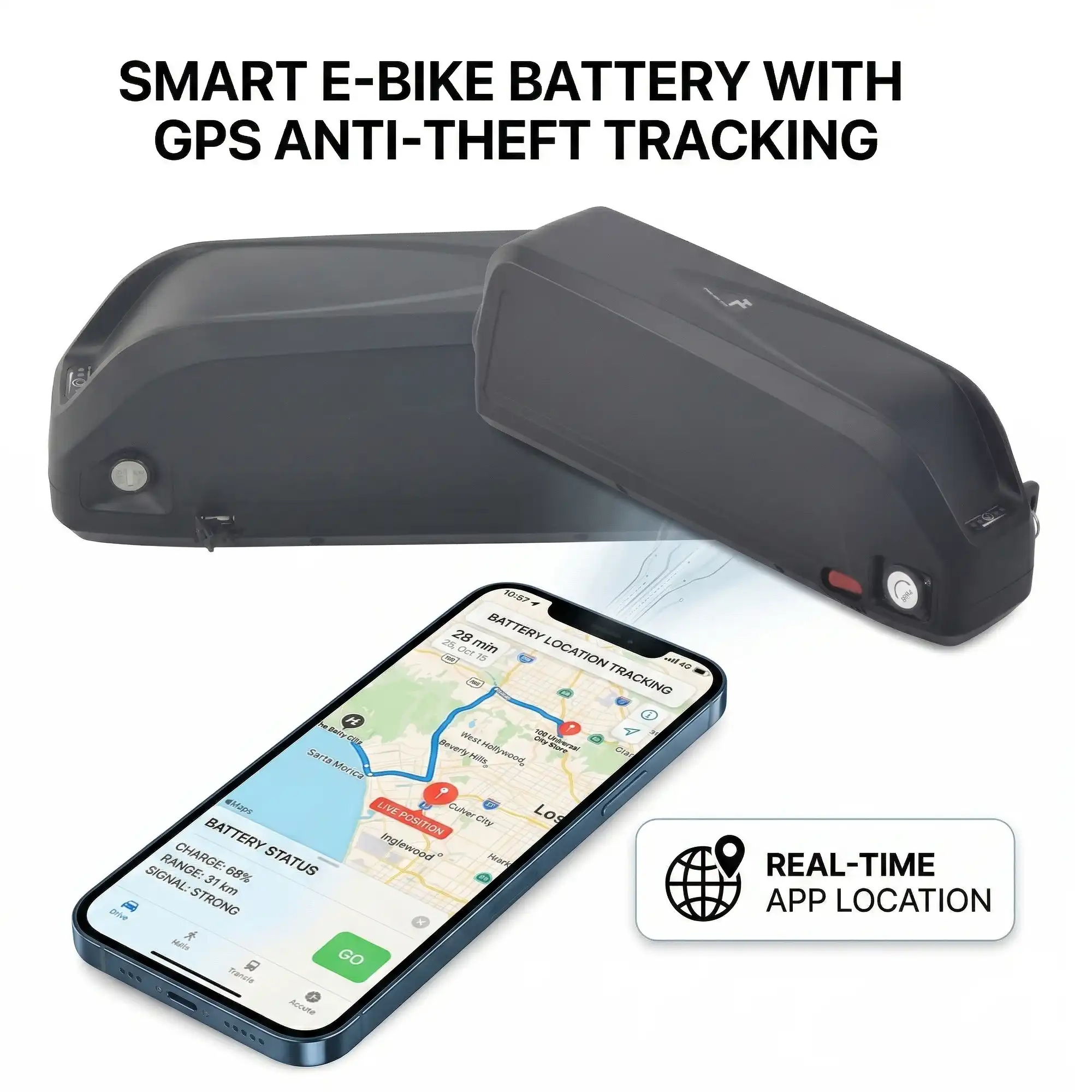 48V 20Ah Hailong Battery with GPS Function -LG 21700 Cells - 50A BMS for Bafang 500W - 2400W Motor - UK Stock