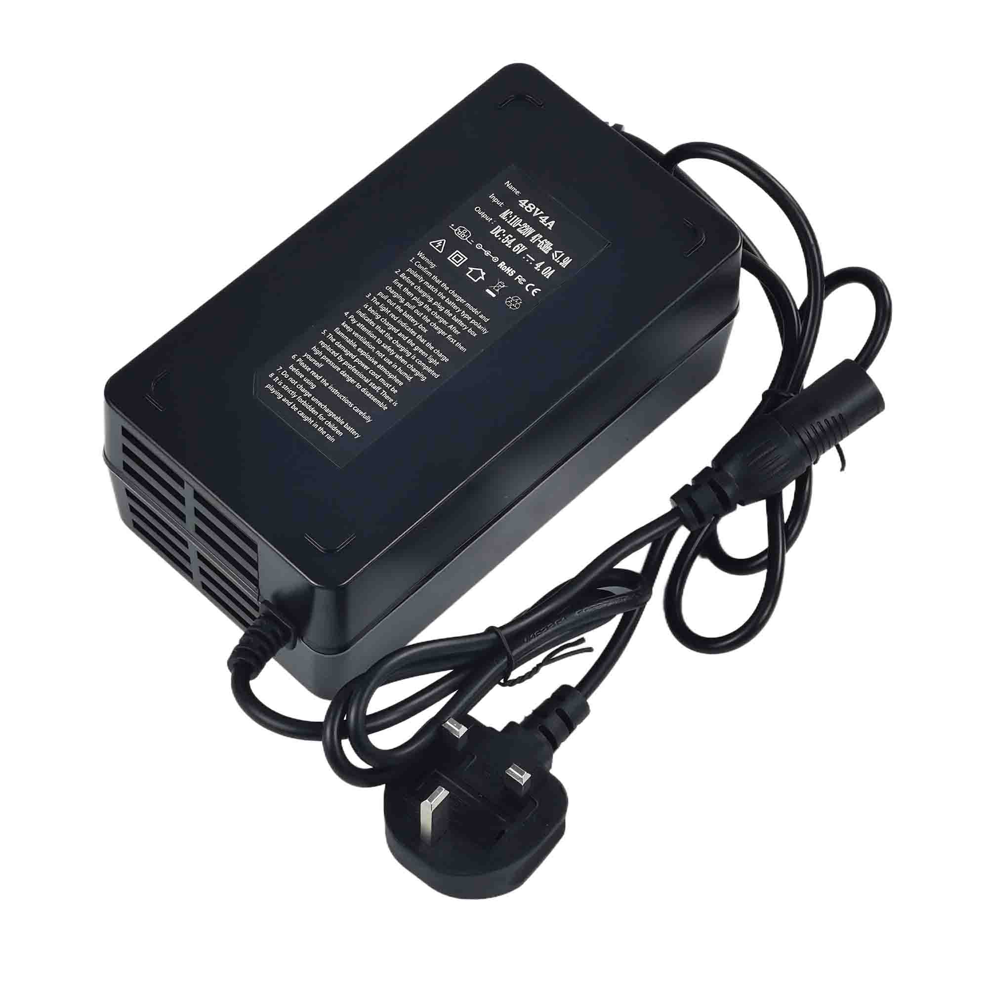 54.6V 3A Li-ion Battery Charger XLR-3P connector for 48V battery